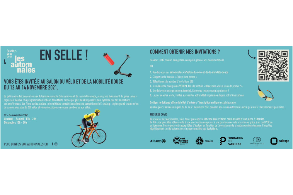 Invitations gratuites pour le Salon du v&eacute;lo du 12 au 14 novembre, Palexpo